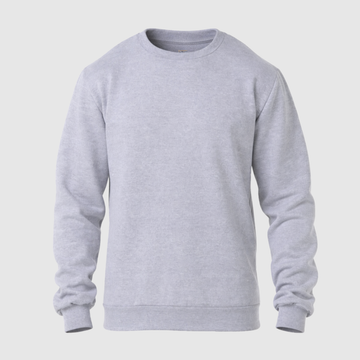 Blusa Moletom Gola Redonda Premium - Cinza Mescla