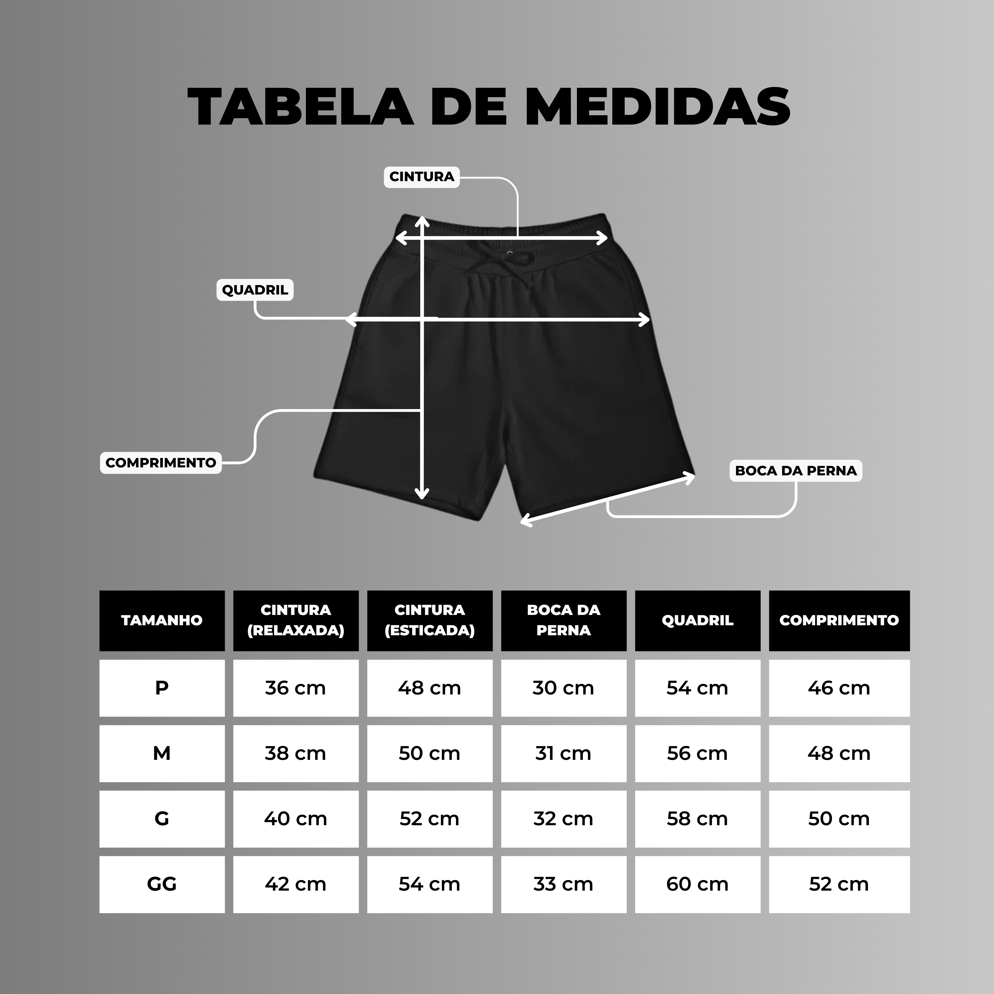 Tabela de Medidas