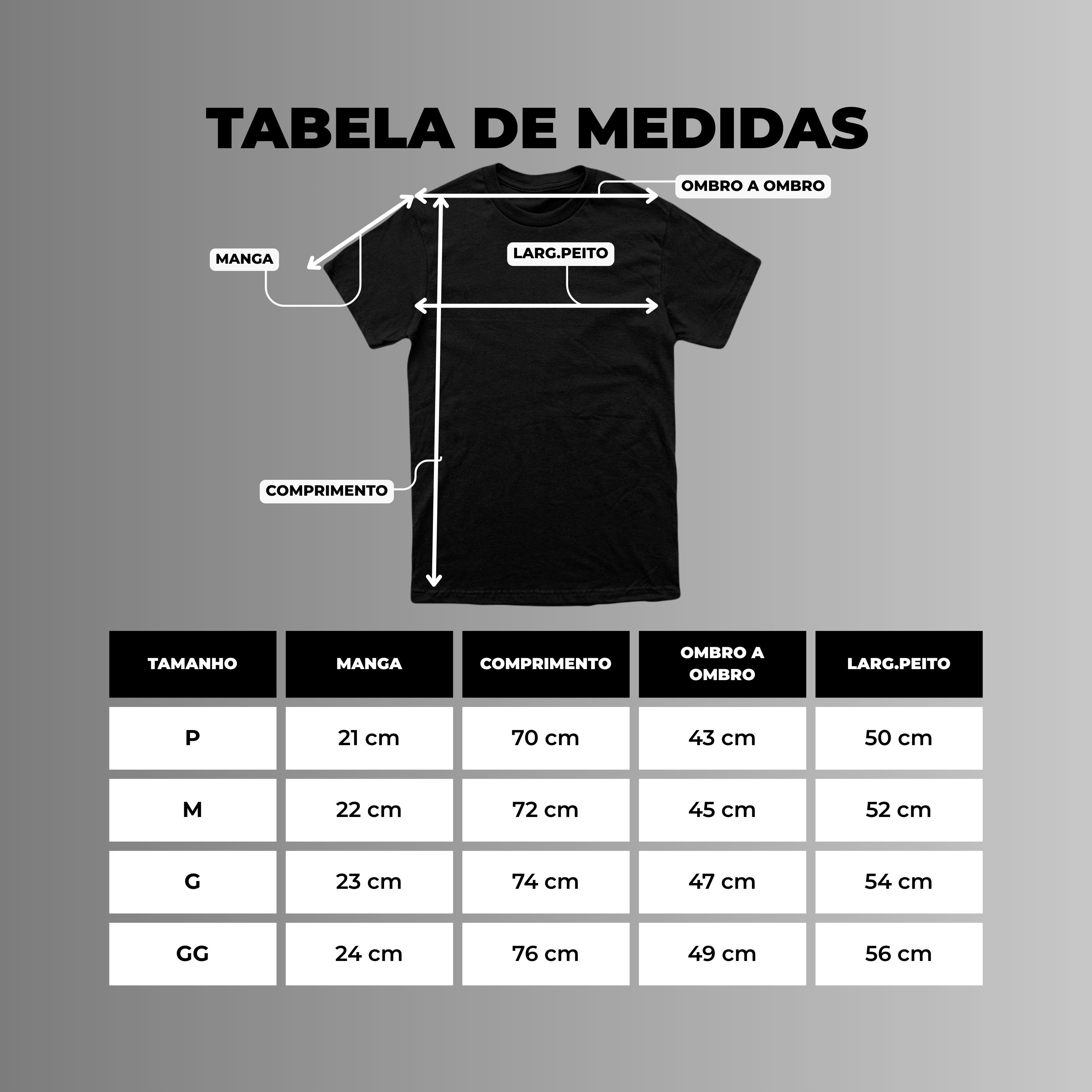 Tabela de Medidas