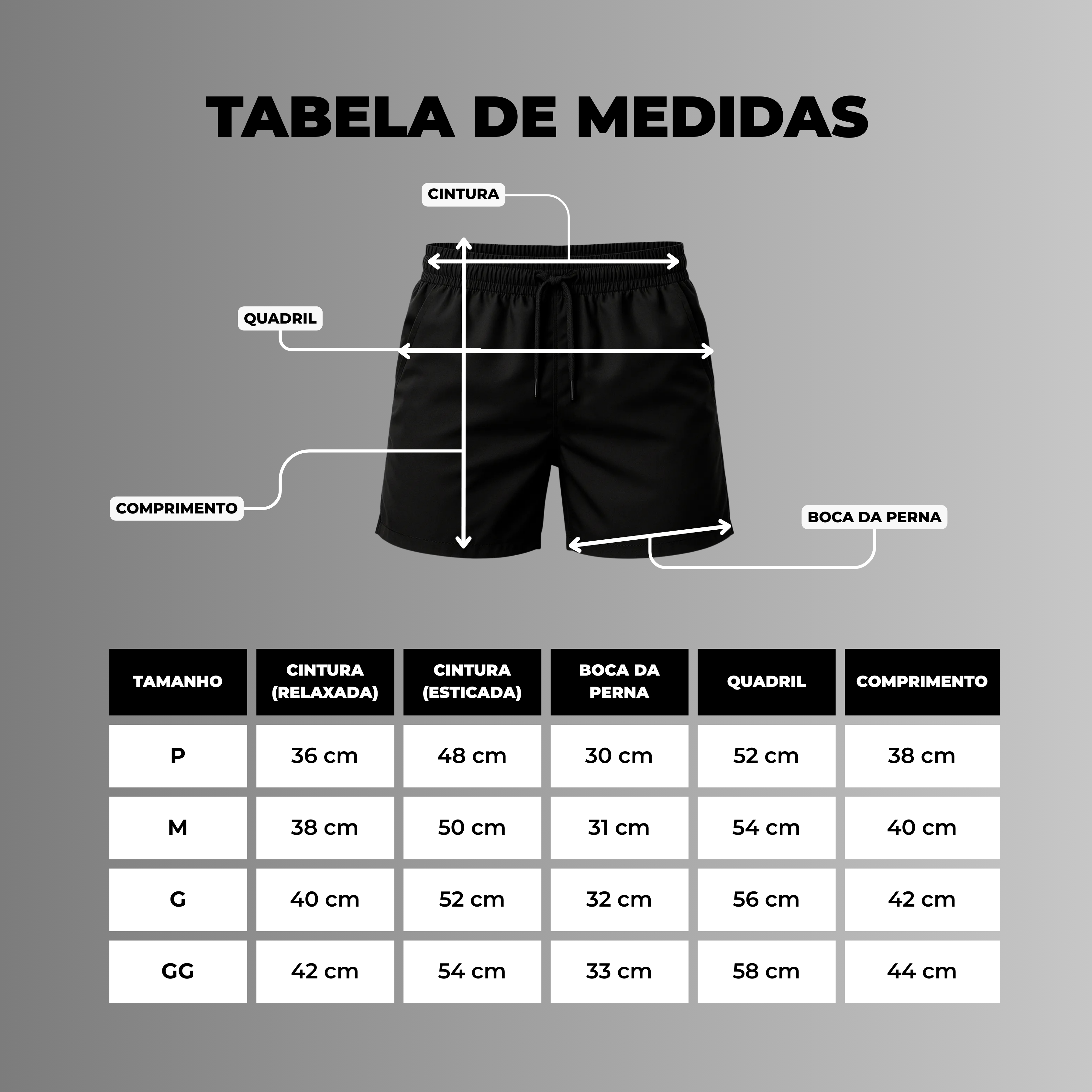Tabela de Medidas